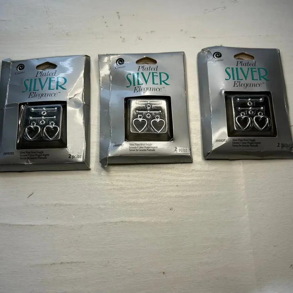 Cousin Silver Plated Jewelry Findings Clasp Toggle Lot NOS